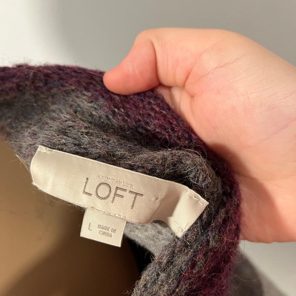 a large loft sweater with a little turtle neck loose.